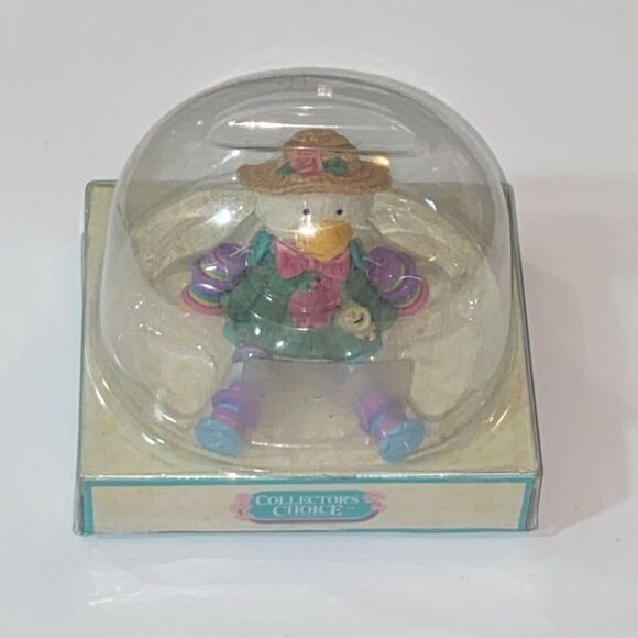 VTG, Rare Dan Dee Collectors Choice Cut Sew Button Easter Duck Figurine In Box - Picture 5 of 13